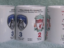 Oldham vs Liverpool Result Mug