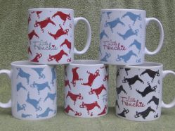 Little Frenchie mugs are by artist Sonja