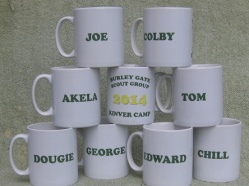 Burley Gate Scouts named mugs
