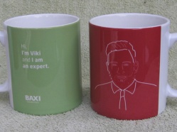 Individual mugs for Baxi Staff with Portraits