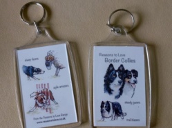 Border Collie key ring